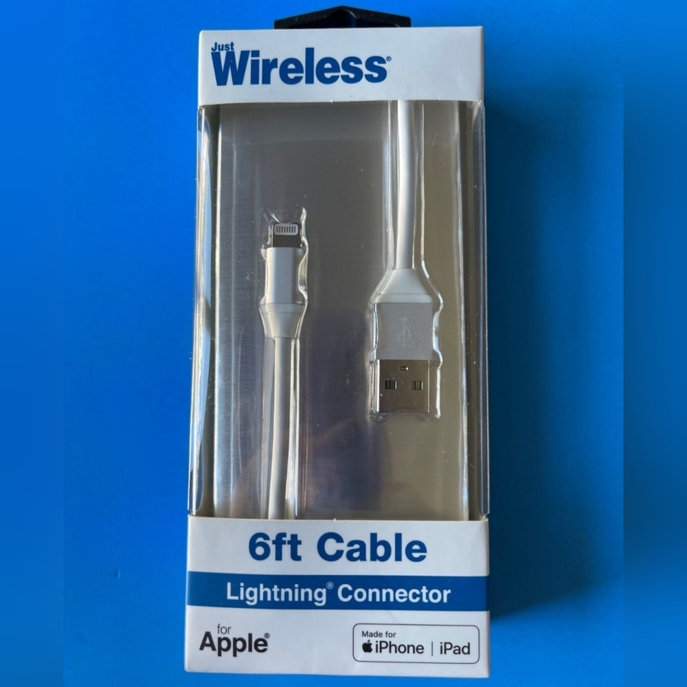 6-FT Just Wireless Lightning Connector Charging Cable (WHITE)